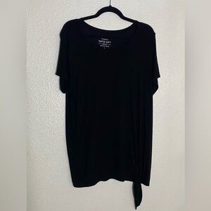 Torrid Black Super Soft Side knot Tunic Top Size 1